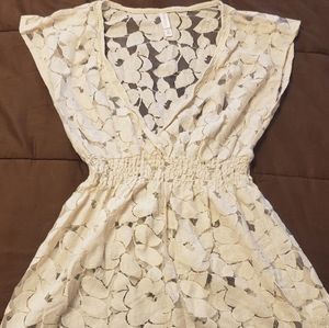Lace cream short sleeve